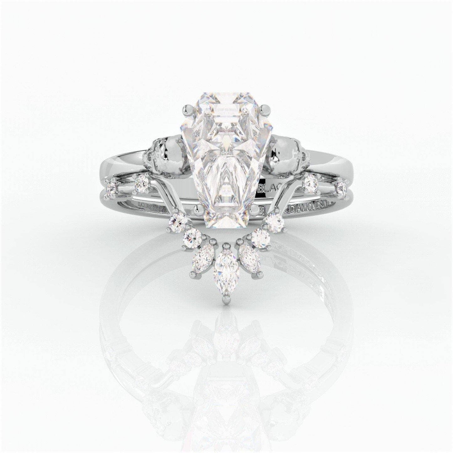 True Love Rings- 14k White Gold Limited Coffin Cut Diamond Rings