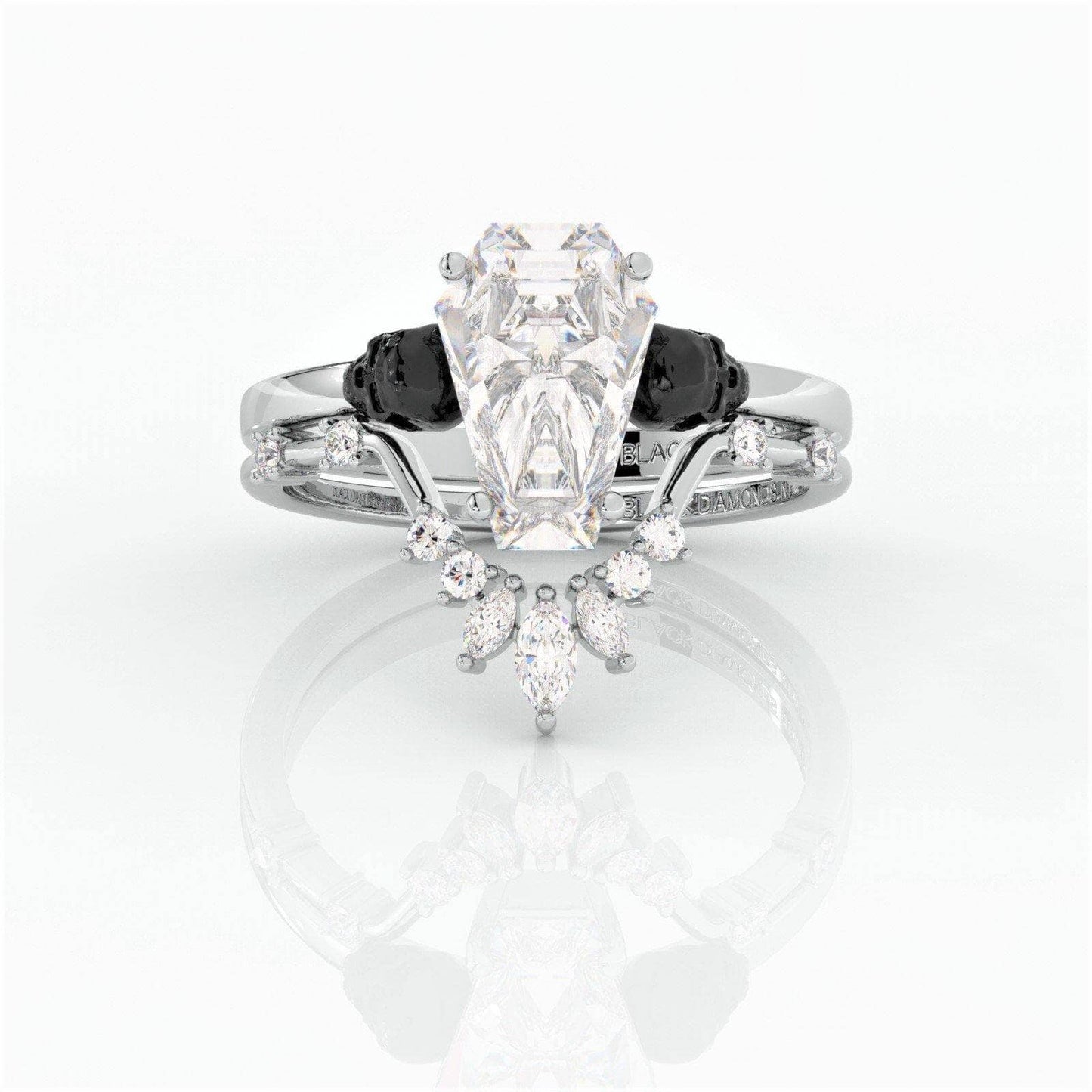 True Love Rings- 14k White Gold Limited Coffin Cut Diamond Rings