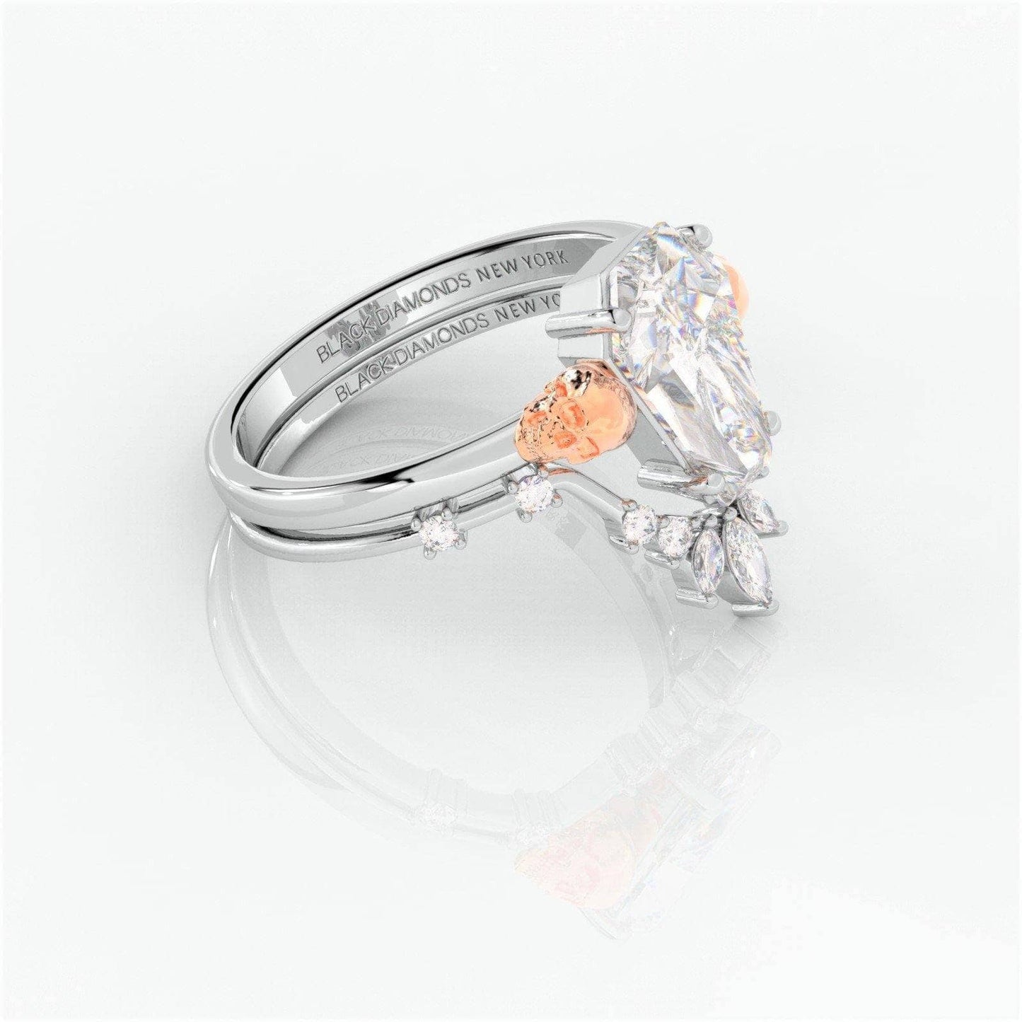 True Love Rings- 14k White Gold Limited Coffin Cut Diamond Rings