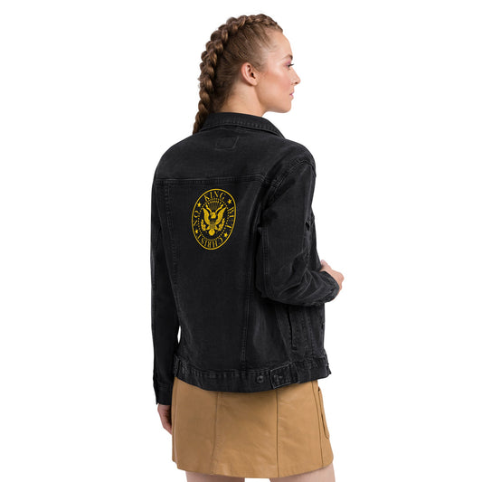 Anarchochristian Embroidered Unisex denim jacket