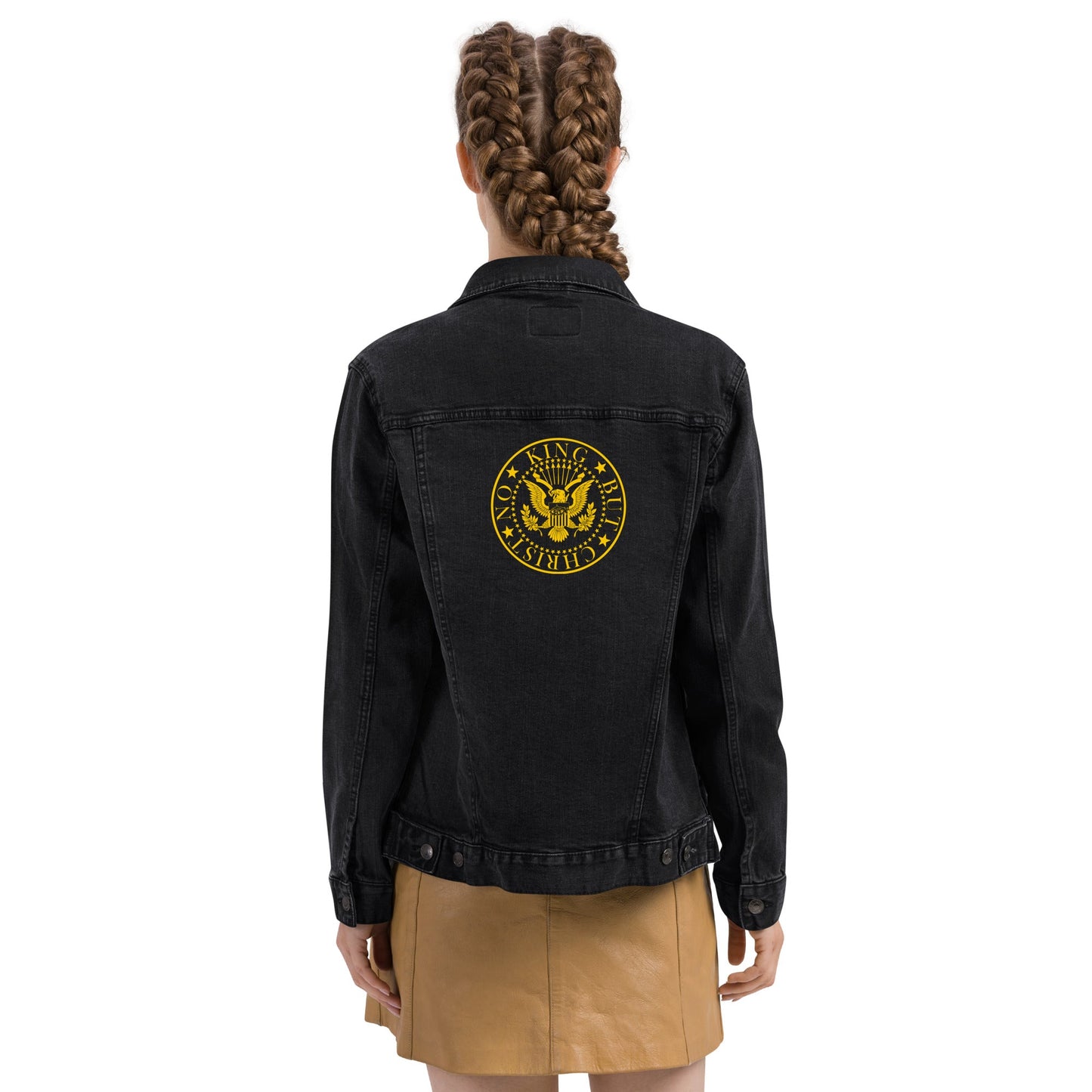 Anarchochristian Embroidered Unisex denim jacket
