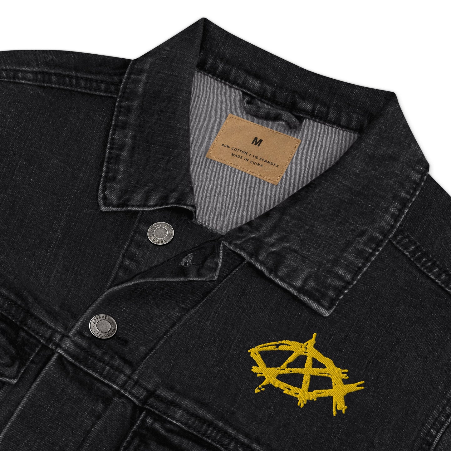 Anarchochristian Embroidered Unisex denim jacket