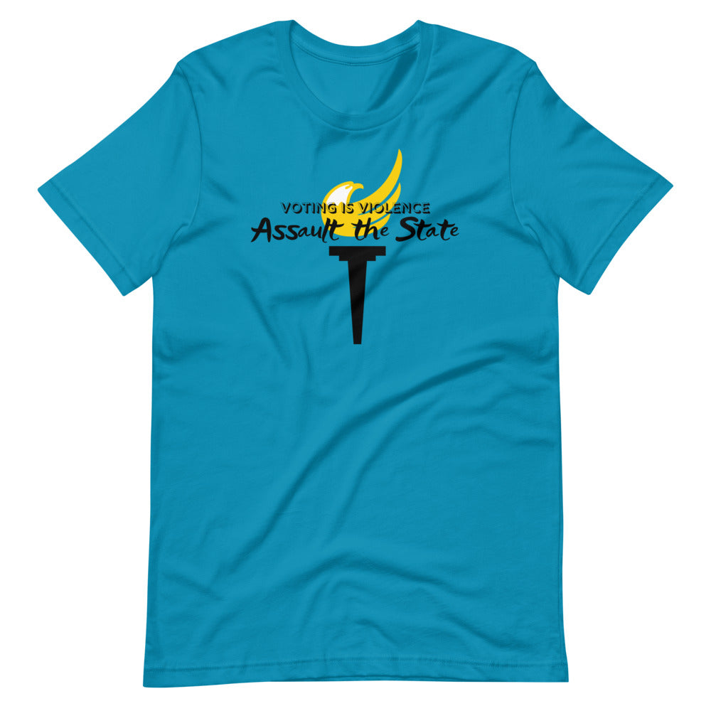 Voting is Violence Assault the State Alaska LP Short-Sleeve Unisex T-Shirt