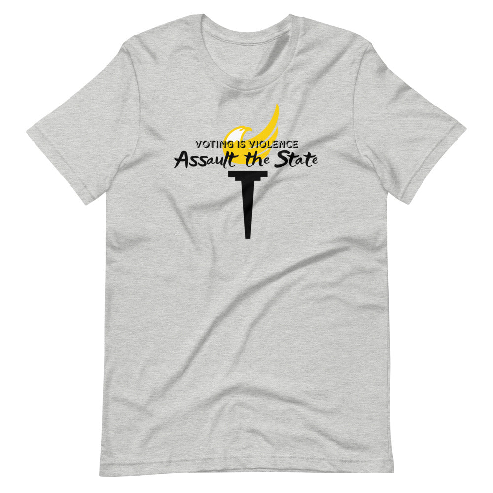 Voting is Violence Assault the State Alaska LP Short-Sleeve Unisex T-Shirt