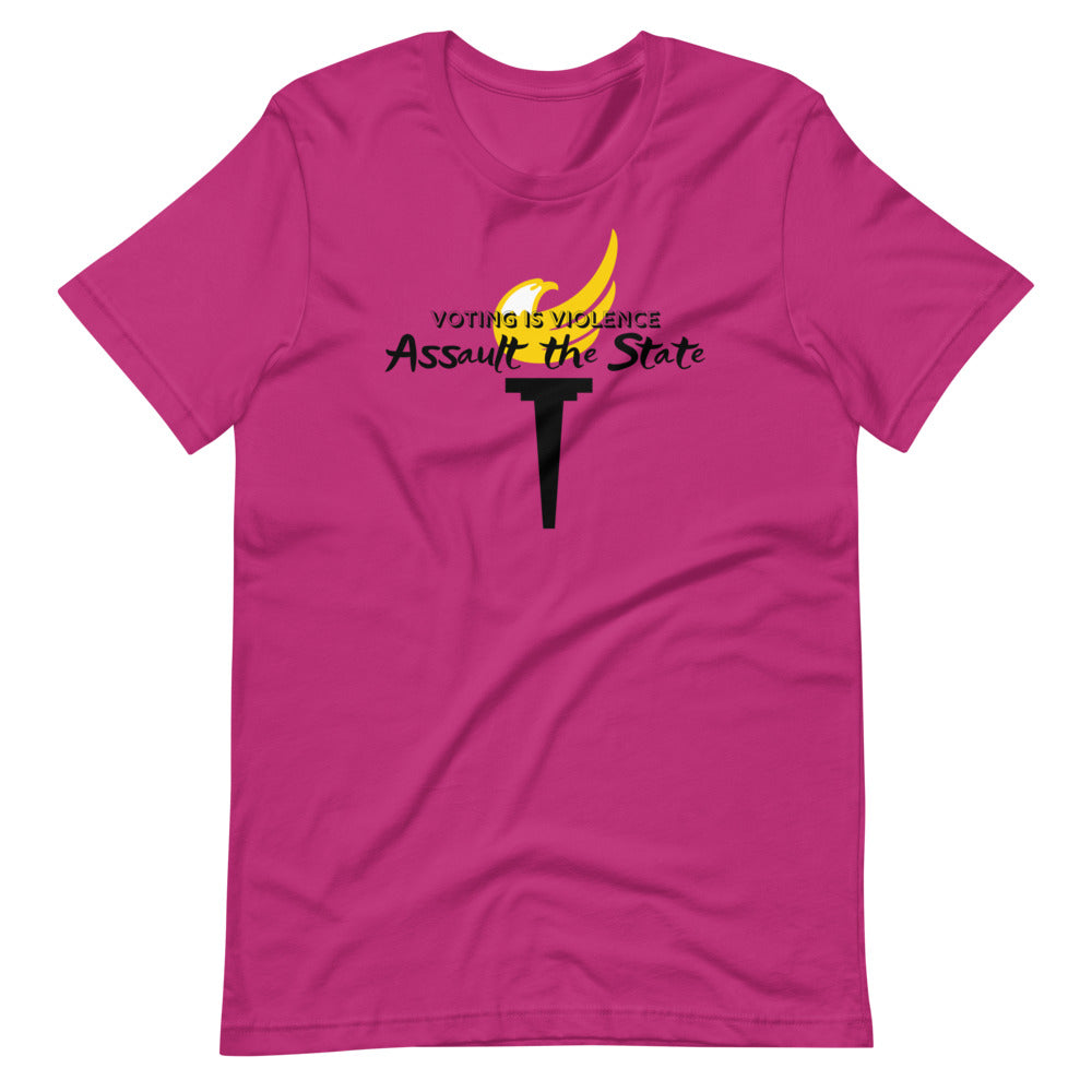Voting is Violence Assault the State Alaska LP Short-Sleeve Unisex T-Shirt