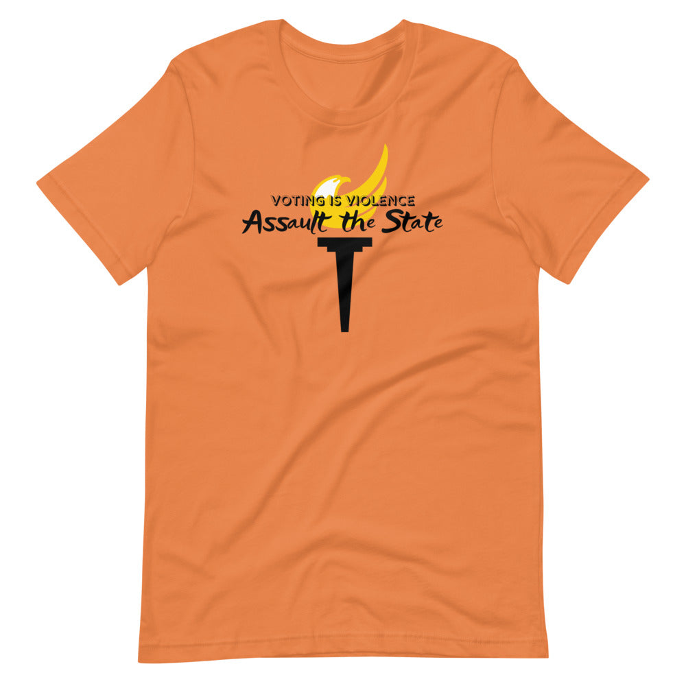 Voting is Violence Assault the State Alaska LP Short-Sleeve Unisex T-Shirt