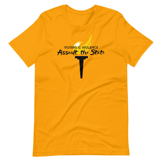 Voting is Violence Assault the State Alaska LP Short-Sleeve Unisex T-Shirt