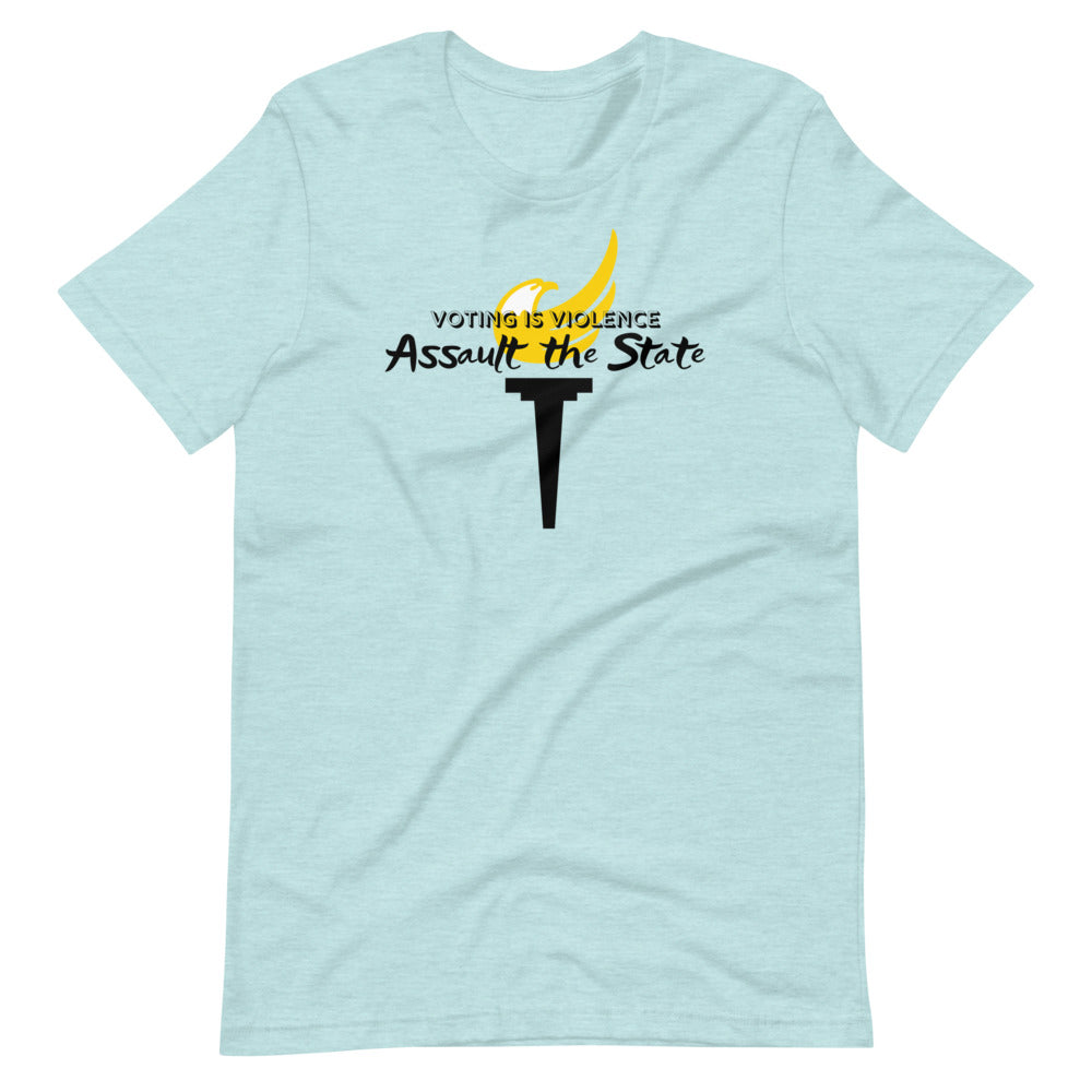 Voting is Violence Assault the State Alaska LP Short-Sleeve Unisex T-Shirt