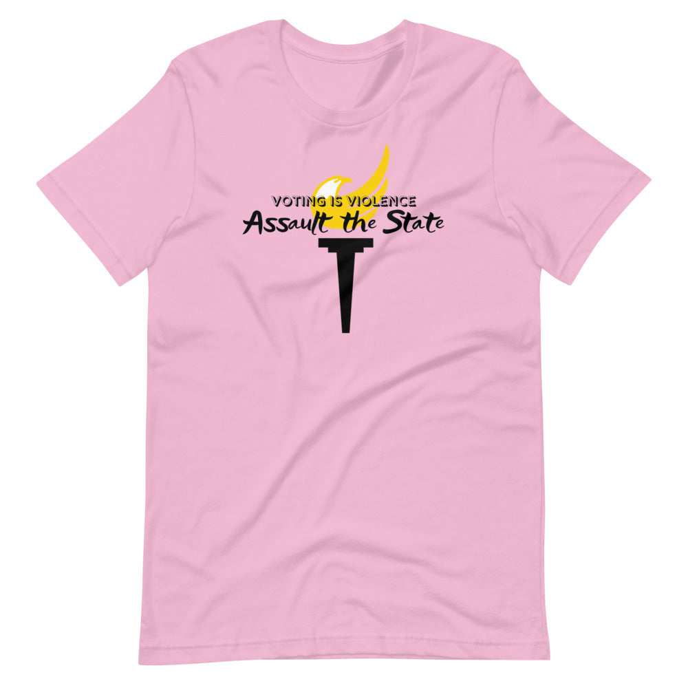 Voting is Violence Assault the State Alaska LP Short-Sleeve Unisex T-Shirt