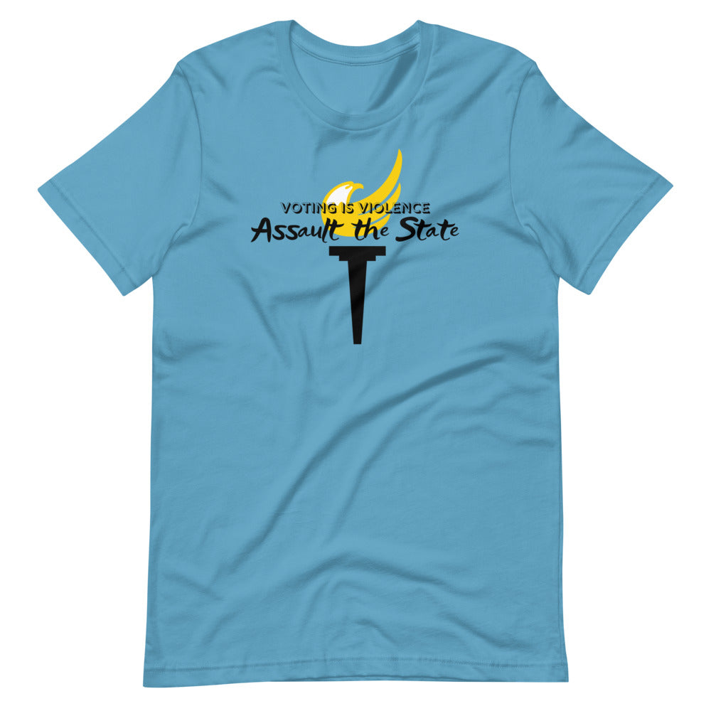 Voting is Violence Assault the State Alaska LP Short-Sleeve Unisex T-Shirt