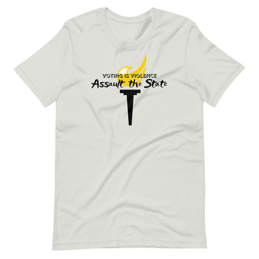 Voting is Violence Assault the State Alaska LP Short-Sleeve Unisex T-Shirt
