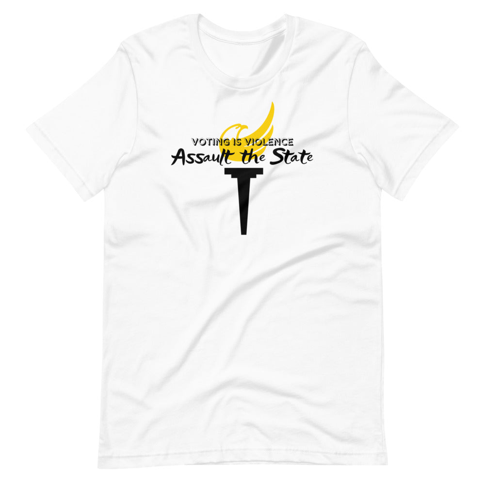 Voting is Violence Assault the State Alaska LP Short-Sleeve Unisex T-Shirt
