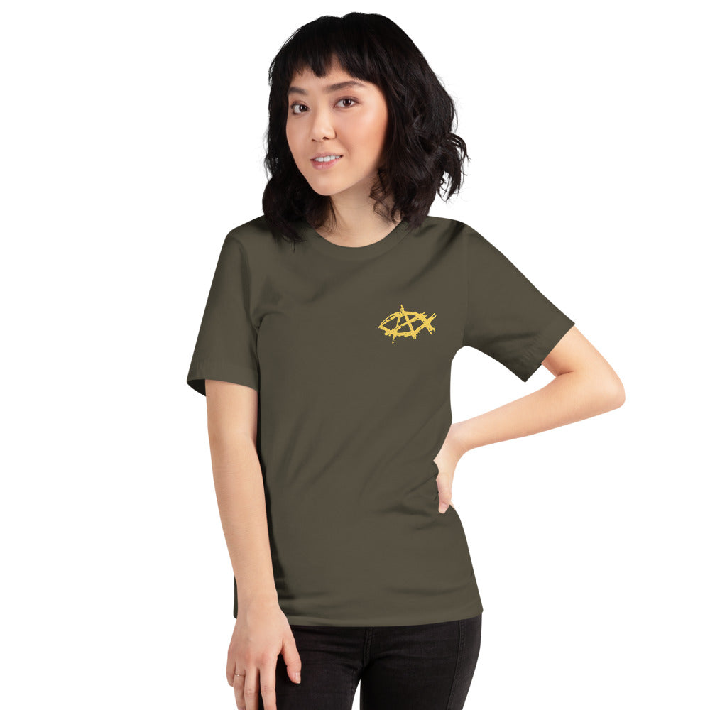 Anarchochristian Flag Shirt (Print on Back) Short-Sleeve Unisex T-Shirt
