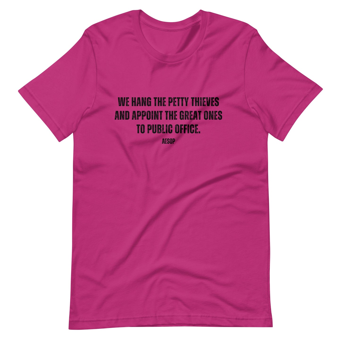 We hang the petty thieves and appoint the great ones to office - Aesop Unisex t-shirt