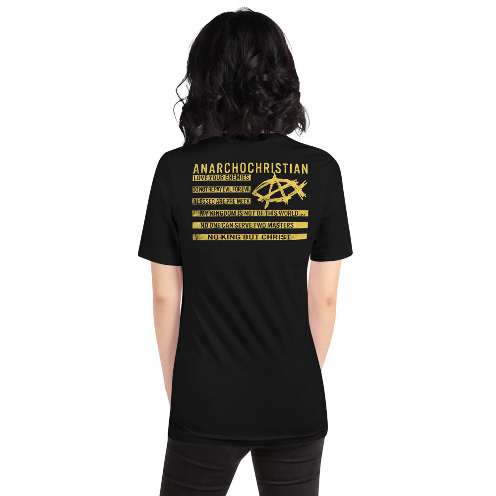 Anarchochristian Flag Shirt (Print on Back) Short-Sleeve Unisex T-Shirt