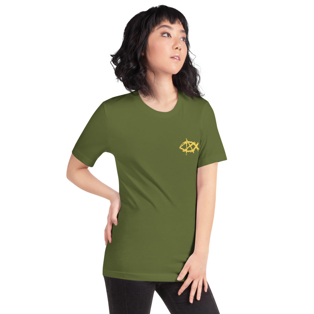 Anarchochristian Flag Shirt (Print on Back) Short-Sleeve Unisex T-Shirt