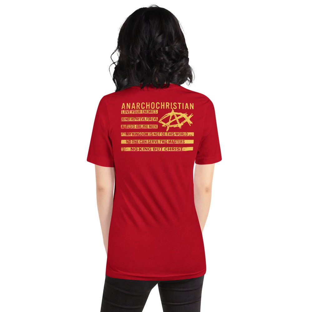 Anarchochristian Flag Shirt (Print on Back) Short-Sleeve Unisex T-Shirt