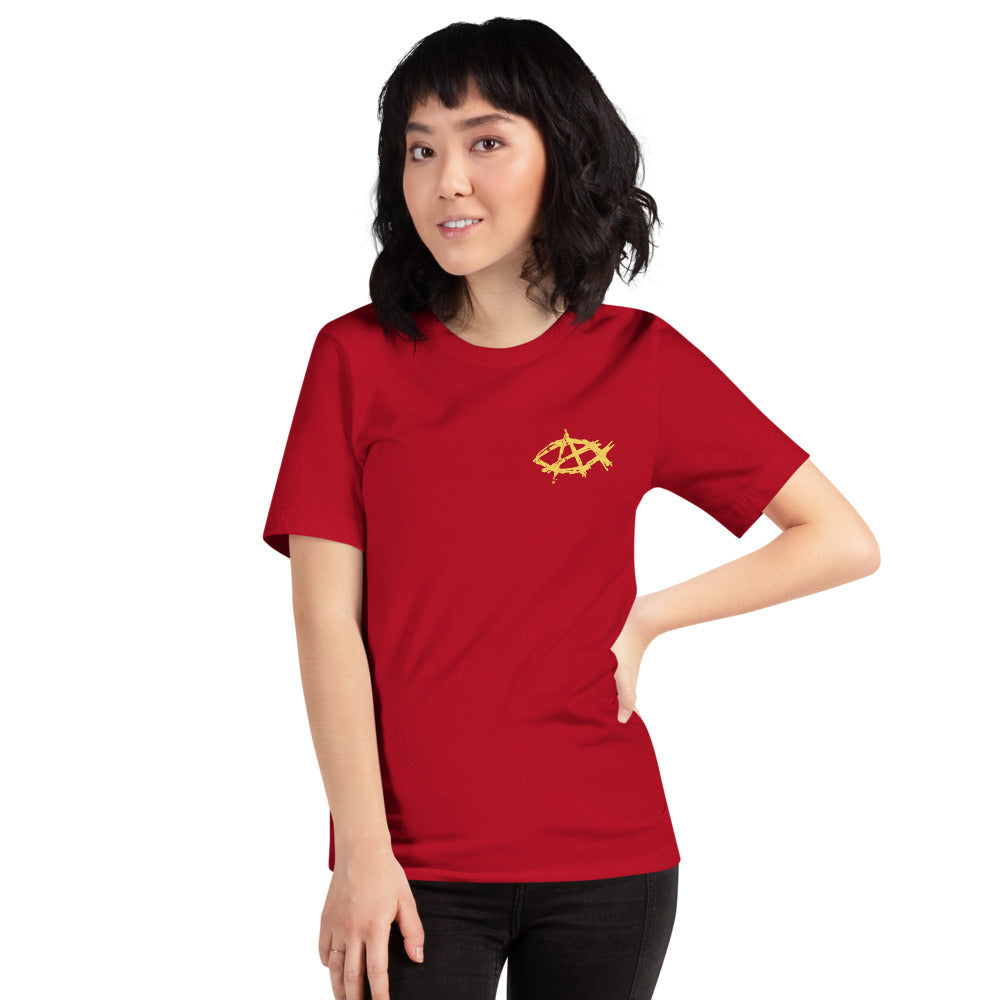 Anarchochristian Flag Shirt (Print on Back) Short-Sleeve Unisex T-Shirt