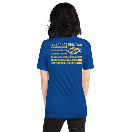Anarchochristian Flag Shirt (Print on Back) Short-Sleeve Unisex T-Shirt