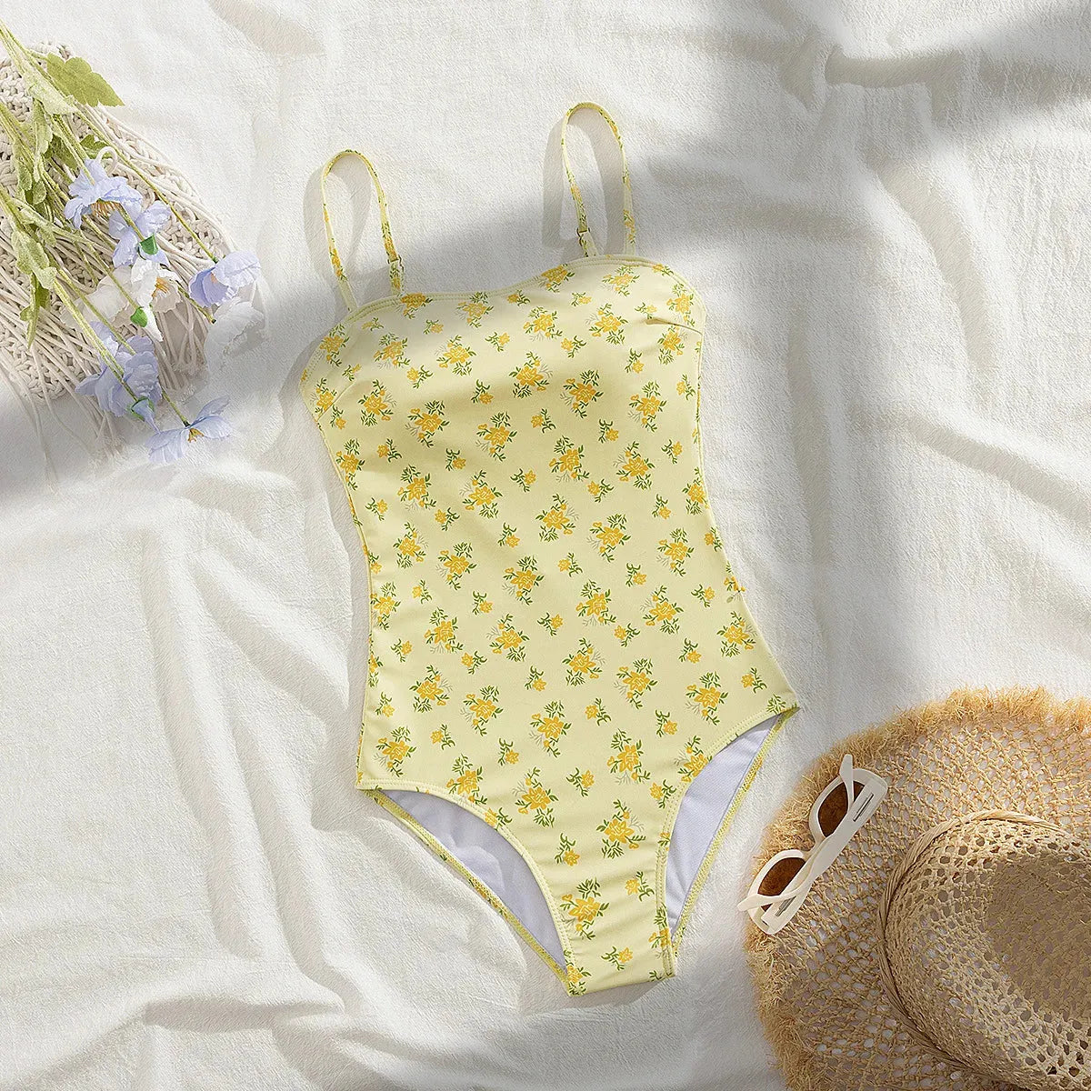 Floral One Piece Swimsuit – Vintage Crossback Bodysuitsw