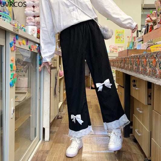 Vintage-Inspired Lolita Corduroy Trousers