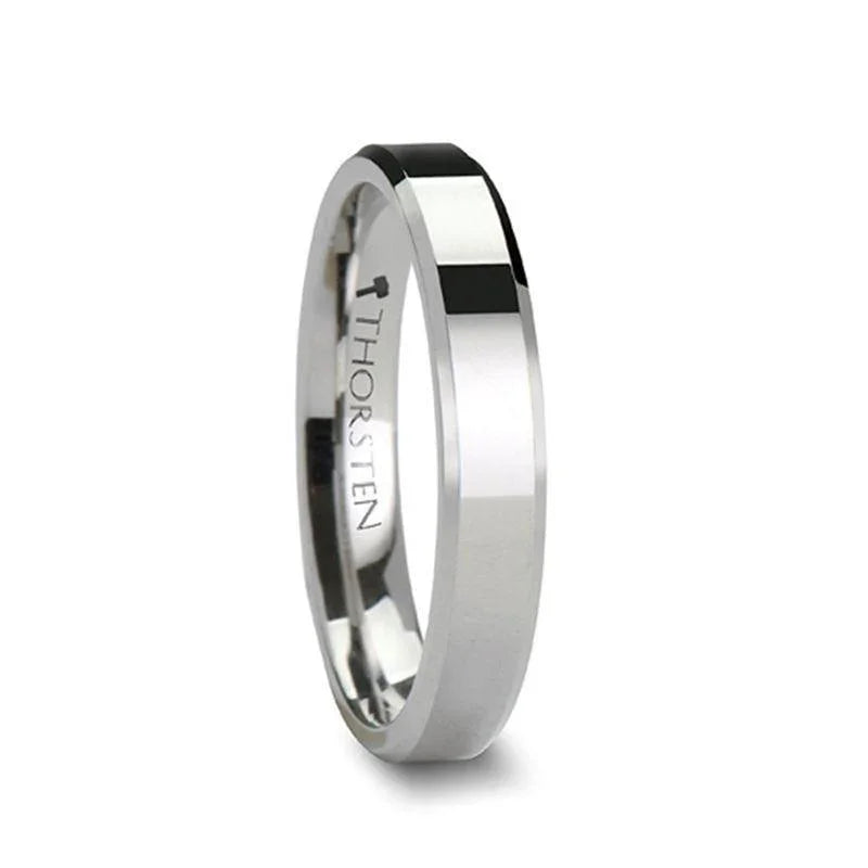 CALERA Cobalt Chrome Ring with Beveled Edges and Polished Finish (4mm–8mm)