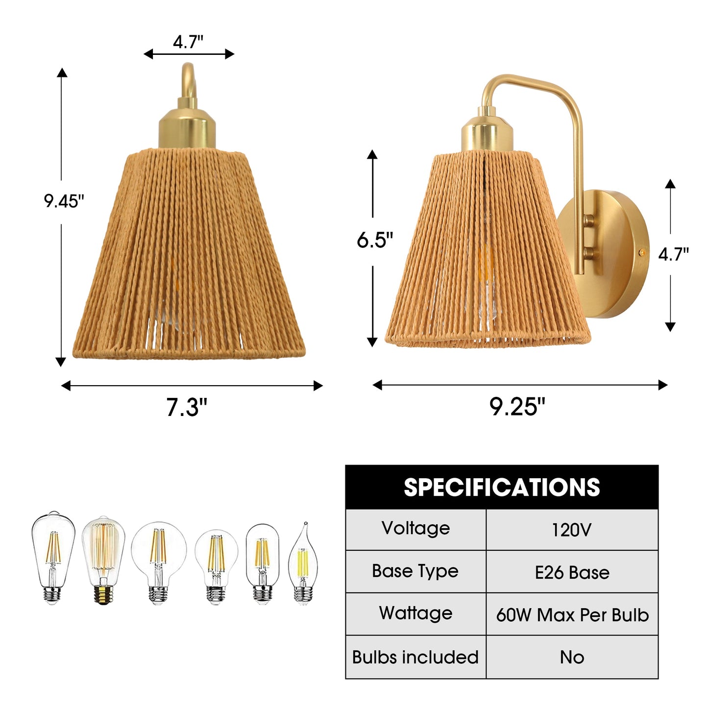 9 Inch Hilda 1-Light Wall Sconce Light