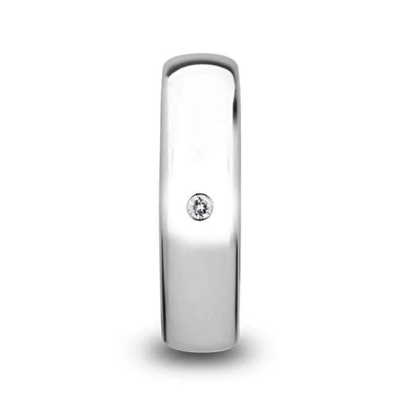 BERKSHIRE Domed Diamond Tungsten Ring with .06 ct Diamond – 6mm or 8mm