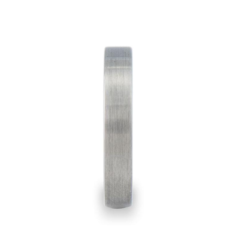 MESSALINA Flat Brushed Tungsten Carbide Wedding Band, 4mm or 6mm