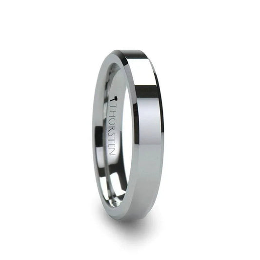 ROMA Women’s Beveled Tungsten Carbide Wedding Ring – 4mm & 6mm