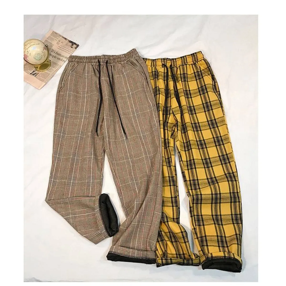 Women Streetwear Plaid Pants