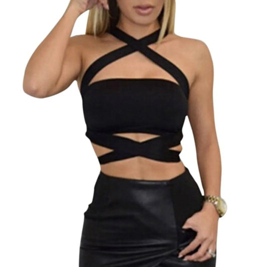 Women's Criss-Cross Style Crop Top