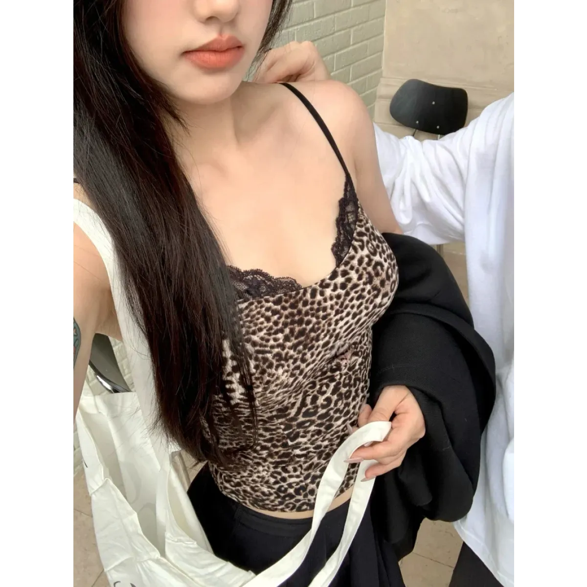 Leopard Print Lace Trim Cami – Y2K Aesthetic Vintage Tank Top