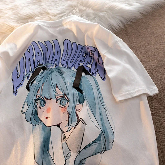 Drama Queen Kawaii Tee – Y2K Fairycore Short Sleeve Harajuku Top