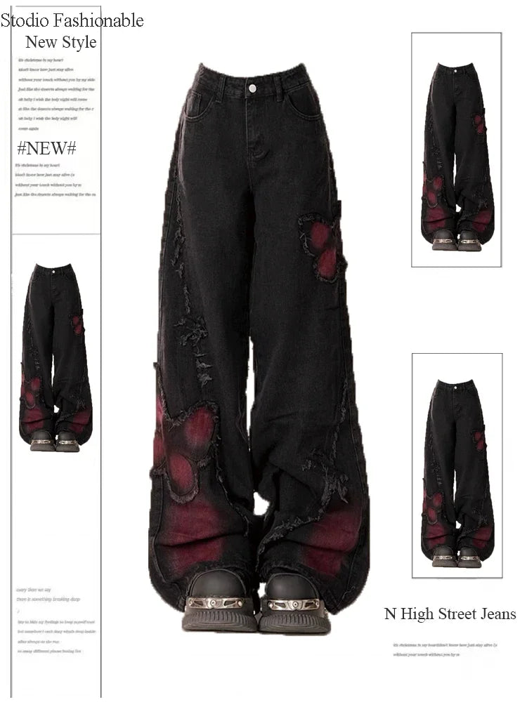 Gothic Baggy Jeans – Y2K Harajuku Grunge Aesthetic