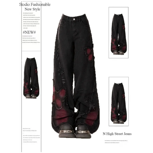 Gothic Baggy Jeans – Y2K Harajuku Grunge Aesthetic