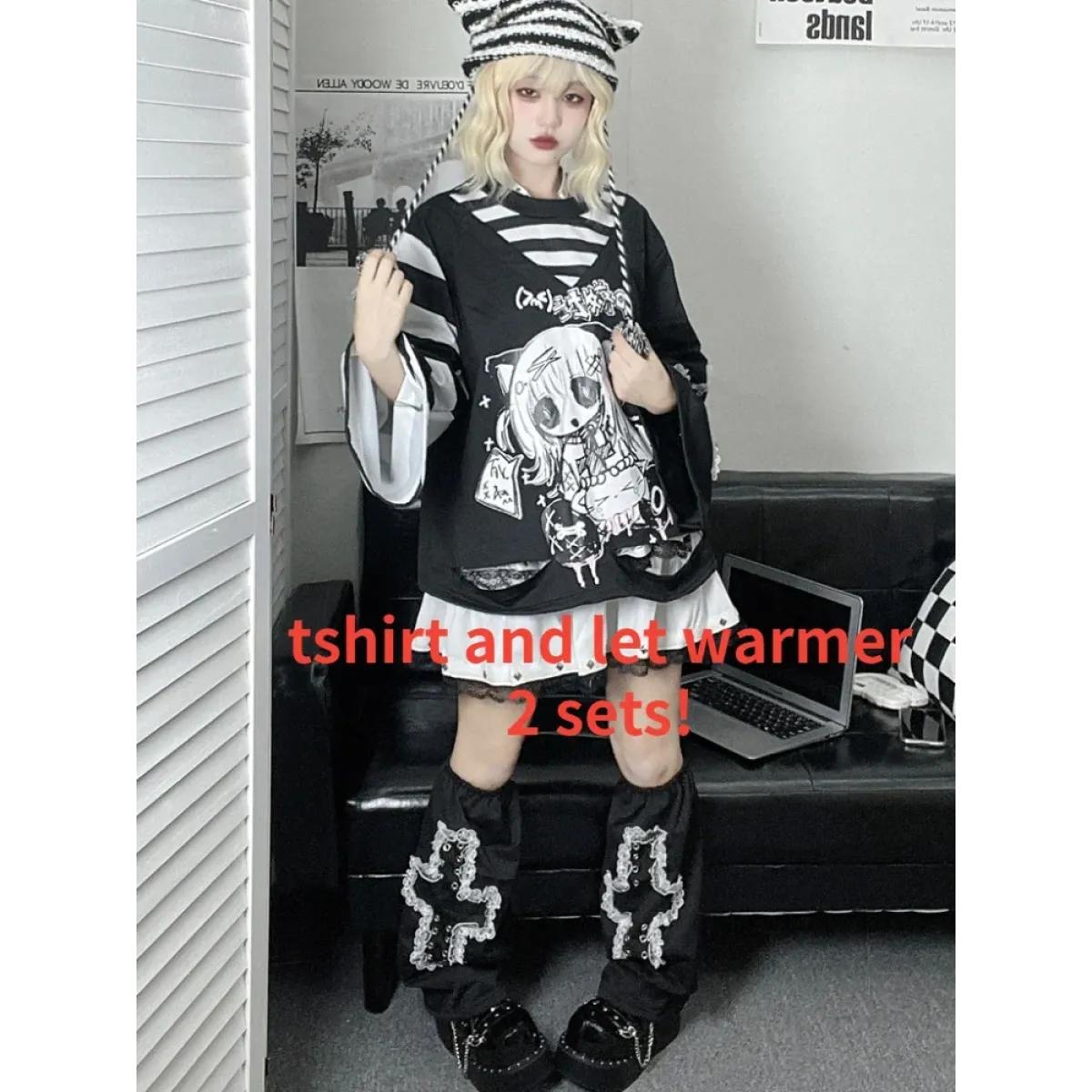 Y2K Japanese Cartoon T-Shirt – Loose Grunge Fairycore Kawaii Top
