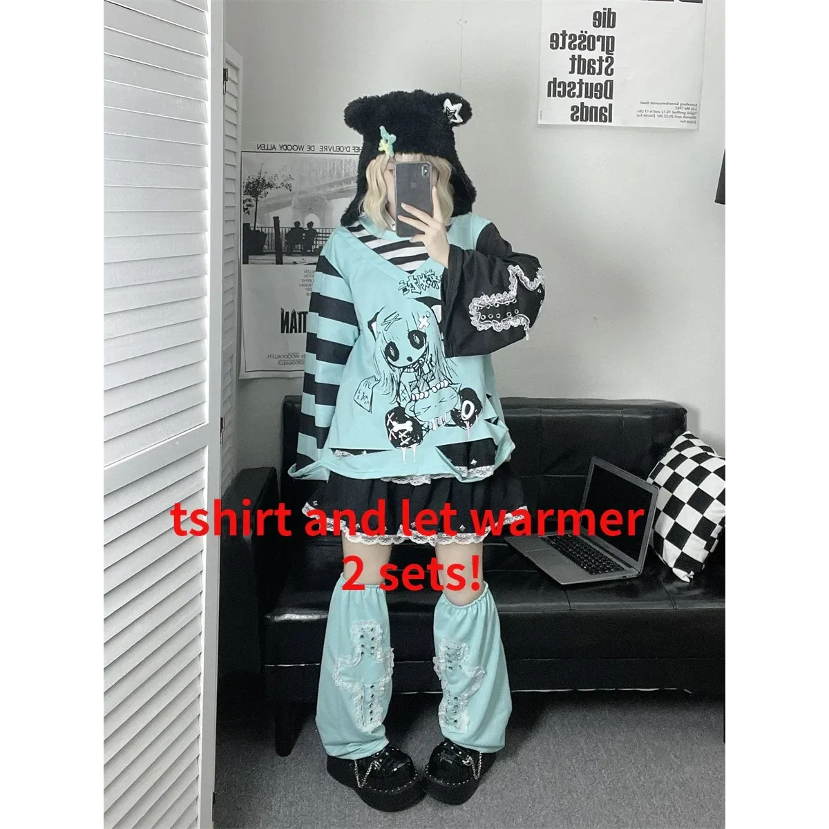 Y2K Japanese Cartoon T-Shirt – Loose Grunge Fairycore Kawaii Top