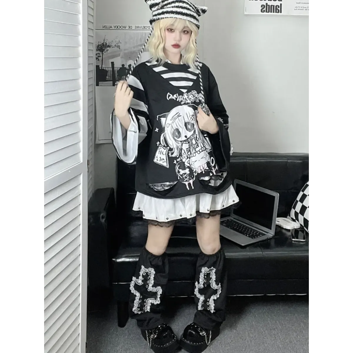 Y2K Japanese Cartoon T-Shirt – Loose Grunge Fairycore Kawaii Top