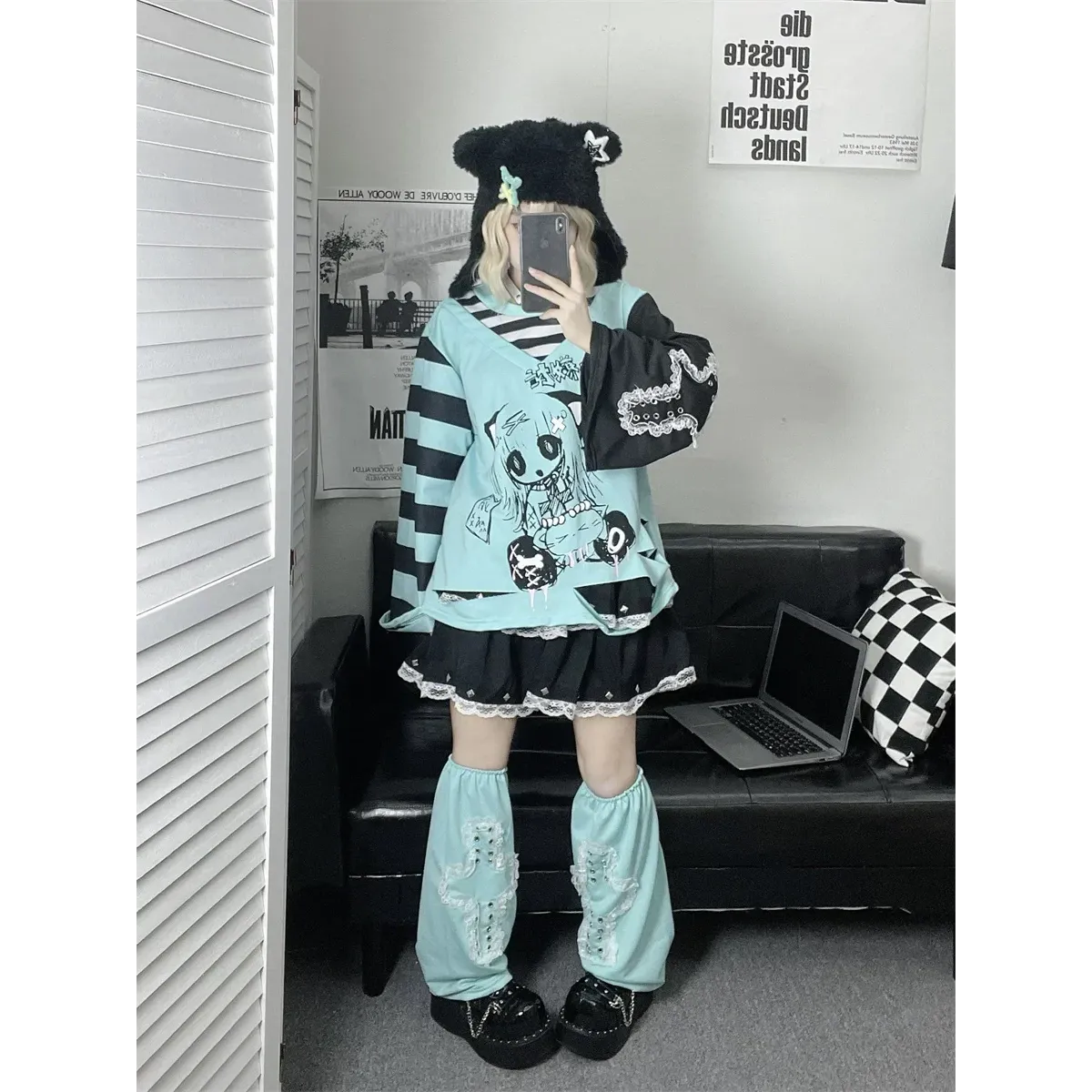 Y2K Japanese Cartoon T-Shirt – Loose Grunge Fairycore Kawaii Top