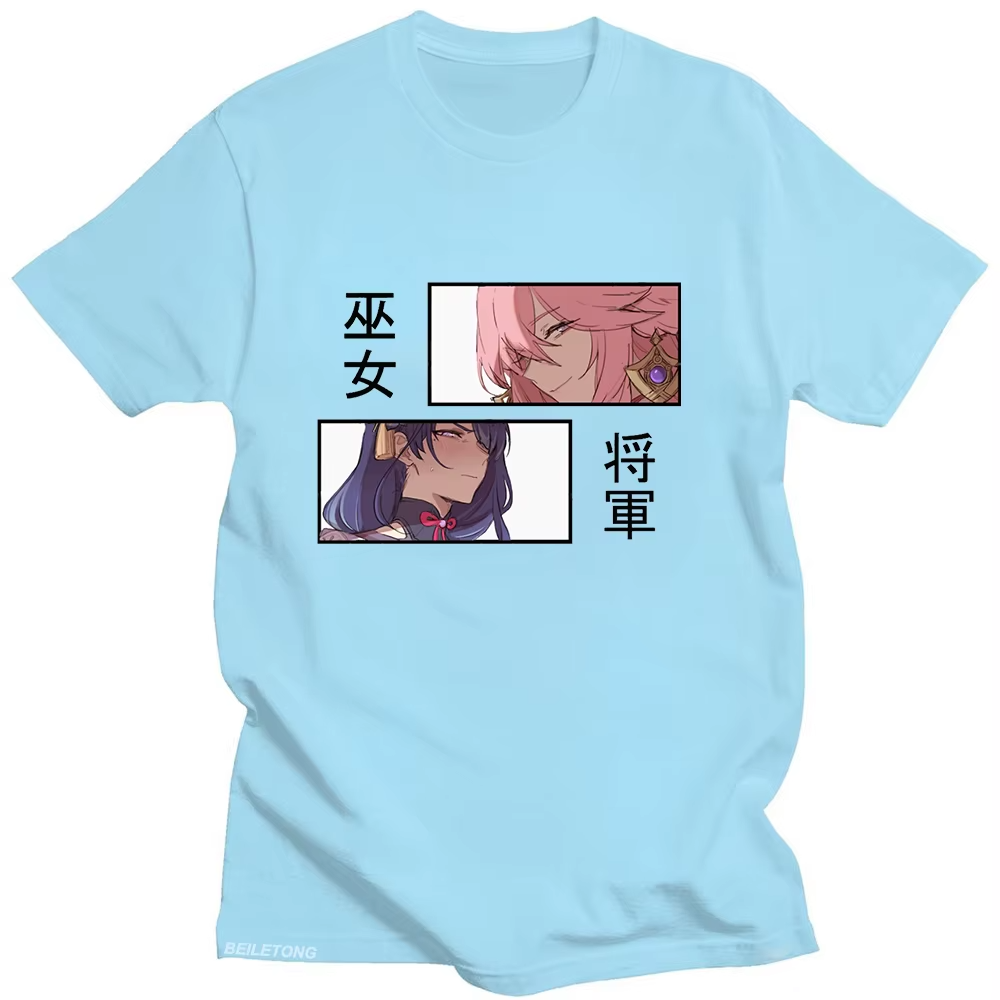 Yae Miko "Shrine Maiden" & Raiden Shogun "General" Genshin Impact T-Shirt