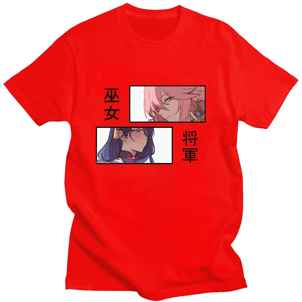 Yae Miko "Shrine Maiden" & Raiden Shogun "General" Genshin Impact T-Shirt