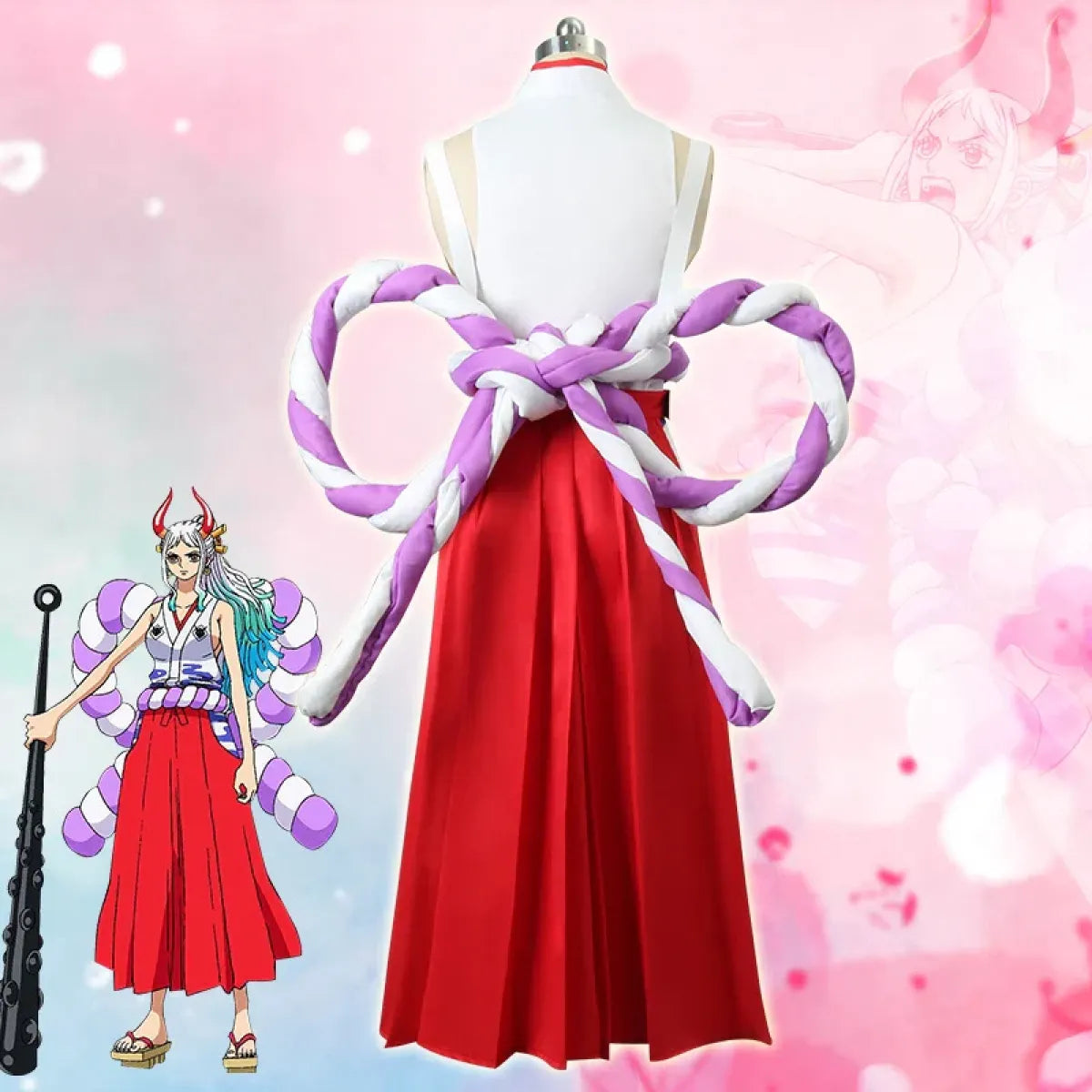 One Piece Yamato Cosplay - Kimono Uniform & Wig