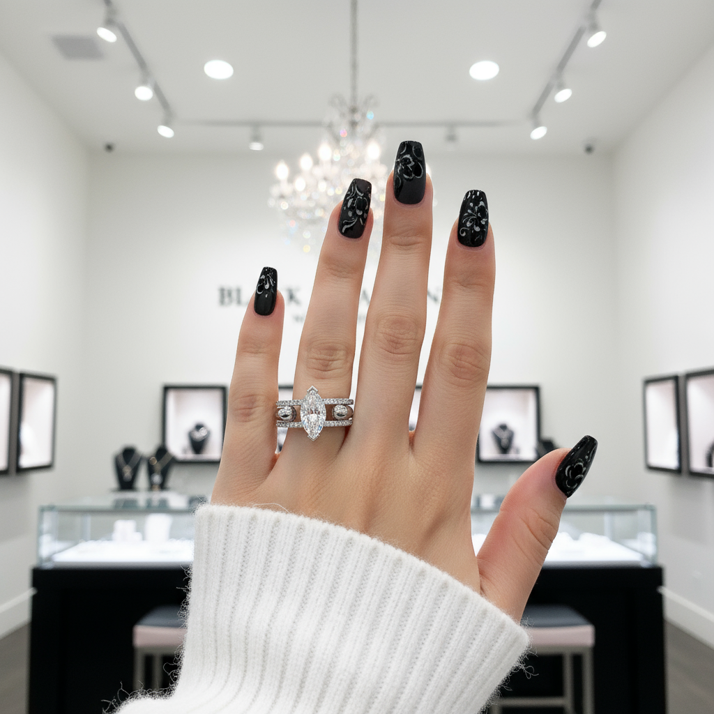 You & Me Rings- 14K Rose Gold Gothic Wedding Rings